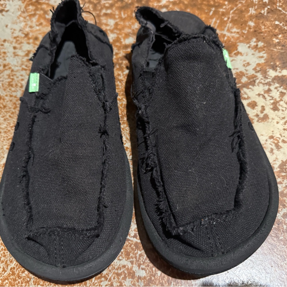 Black Canvas Slip-On Shoes